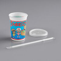 Royal Paper 12 oz. Imagination Print Kid's Cup with Lid and Straw - 250/Case