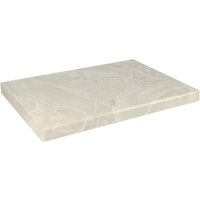 American Tables & Seating 24 inch x 30 inch Rectangular White Faux Marble Super Gloss Resin Table Top