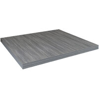 American Tables & Seating 36 inch Square Light Gray Faux Wood Laminate Table Top