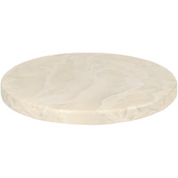American Tables & Seating 30 inch Round White Faux Marble Super Gloss Resin Table Top