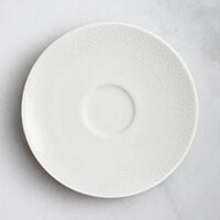 RAK Porcelain Choice 5 7/8" Ivory Embossed Wide Rim Porcelain Flat Plate - 24/Case