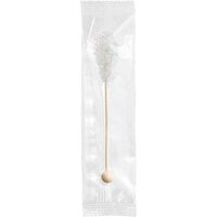 Roses Dryden and Palmer White Wrapped Rock Candy Barista Stirrer - 100/Case