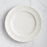 RAK Porcelain Blossom 8 1/4 inch Ivory Embossed Wide Rim Porcelain Flat Plate - 24/Case