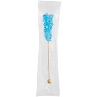 Roses Dryden and Palmer Blue Raspberry Wrapped Rock Candy Swizzle Stick - 72/Case