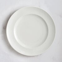 RAK Porcelain Choice 10 5/8" Ivory Embossed Wide Rim Porcelain Flat Plate - 12/Case