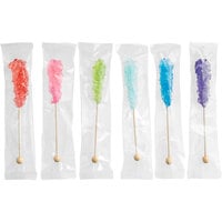 Roses Dryden and Palmer Assorted Wrapped Rock Candy Swizzle Stick - 72/Case