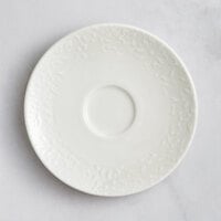 RAK Porcelain Blossom 5 7/8 inch Ivory Embossed Porcelain Universal Saucer - 12/Case