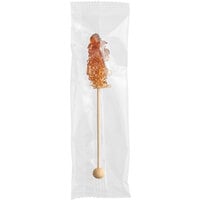 Roses Dryden and Palmer Amber Wrapped Rock Candy Barista Stirrer - 100/Case