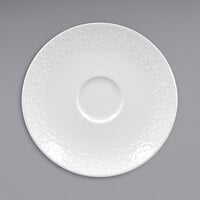 RAK Porcelain Blossom 6 11/16 inch Ivory Embossed Porcelain Saucer - 12/Case