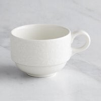 RAK Porcelain Bouquet 7.8 oz. Ivory Embossed Porcelain Stackable Cup - 12/Case