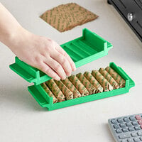 Controltek USA 560562 Green Plastic Coin Tray - $50, Dimes - 2/Pack