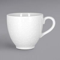 RAK Porcelain Blossom 9.5 oz. Ivory Embossed Porcelain Coffee Cup - 12/Case