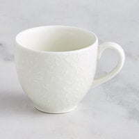 RAK Porcelain Blossom 6.8 oz. Ivory Embossed Porcelain Cup - 12/Case