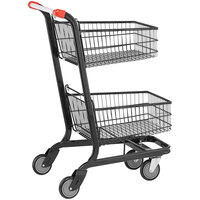 Regency Supermarket Two-Tier Black Grocery Cart