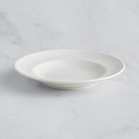 RAK Porcelain Bouquet 7 9/16 inch Ivory Embossed Wide Rim Porcelain Deep Plate - 12/Case