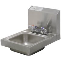 Advance Tabco 7-PS-22 Space Saving Hand Sink with Deck Mount Faucet - 12 inch x 16 inch