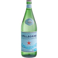 San Pellegrino Sparkling Natural Mineral Water 1 Liter Glass Bottle - 12/Case