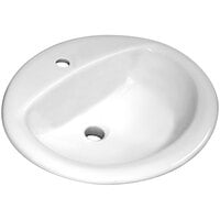 Sloan 3873102 Vitreous China Oval Drop-In Lavatory with Single Centerset