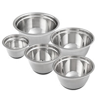 Choice Stainless Steel Standard Mixing Bowl Set with Silicone Bottom - XL - 3/Set