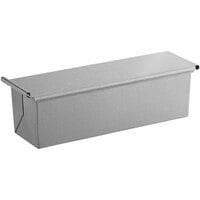 Chicago Metallic 1 1/2 lb. Glazed Aluminized Steel Pullman Bread Loaf Pan and Cover - 13 9/16 inch x 4 9/16 inch x 4 inch