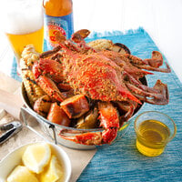 Chesapeake Crab Connection Large/Extra Large 6 inch - 7 inch Extra Seasoned Steamed Blue Crab - 1/2 Bushel