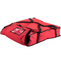 San Jamar PB25 26 inch x 25 inch x 6 inch Insulated Red Nylon Pizza Delivery Bag