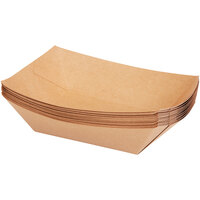 Bagcraft Packaging 300698 2 1/2 lb. EcoCraft Grease-Resistant Natural Kraft Food Tray - 500/Case