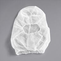 Malt Impact PolyLite White Polypropylene Hood Bouffant / Beard Cover - 100/Pack