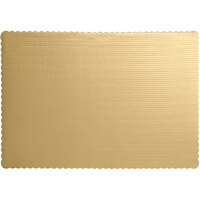 25 1/2" x 17 1/2" Gold Double-Wall Laminated Corrugated Full Sheet Cake Board - 25/Case