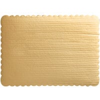 13 3/4" x 9 3/4" Gold Laminated Corrugated 1/4 Sheet Cake Board - 50/Case
