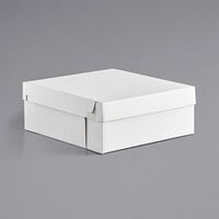 18 inch x 18 inch x 7 inch White Corrugated 2-Piece Bakery Box - 25/Case