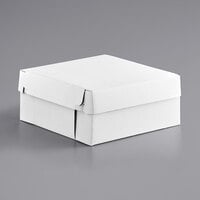14 inch x 14 inch x 6 inch White Corrugated 2-Piece Bakery Box - 25/Case