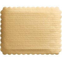 9 3/4" x 7 3/4" Gold Laminated Corrugated 1/8 Sheet Cake Board - 200/Case