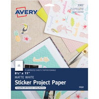 Avery® 3383 8 1/2 inch x 11 inch Repositionable Sticker Project Paper for Inkjet Printers - 15/Pack