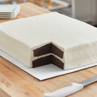 18 inch x 14 inch White Corrugated Half Sheet Cake Board - 50/Case