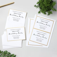 Avery® 3325 5 inch x 7 inch Matte White with Metallic Gold Border Invitation Cards - 30/Pack