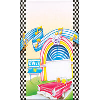 8 1/2 inch x 11 inch Menu Paper - Retro Themed Jukebox Design Cover - 100/Pack