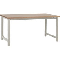 BenchPro Kennedy Series 24" x 72" Particleboard Top Adjustable Workbench with Gray Frame KW2472