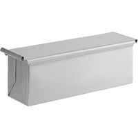 Baker's Mark 1 1/2 lb. Glazed Aluminized Steel Pullman Bread Loaf Pan with Sliding Cover - 13 inch x 4 inch x 4 inch