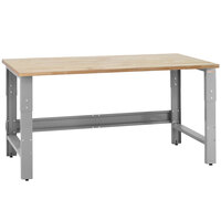 BenchPro Roosevelt Series 30 inch x 48 inch Maple Butcher Block Top Adjustable Workbench with Gray Frame RW3048