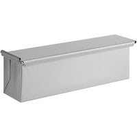 Baker's Mark 2 lb. Glazed Aluminized Steel Pullman Bread Loaf Pan with Sliding Cover - 16 inch x 4 inch x 4 inch