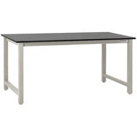 BenchPro Kennedy Series 30 inch x 48 inch Phenolic Resin Top Adjustable Workbench with Gray Frame and Square Cut Front Edge KZ3048