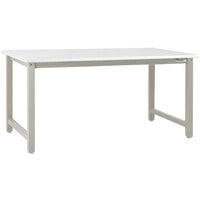 BenchPro Kennedy Series 30" x 48" ESD LisStat Laminate Top Adjustable Workbench with Gray Frame and Round Front Edge KD3048