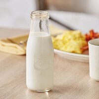 Acopa 14 oz. Embossed Glass Milk Bottle / Vase - 12/Case