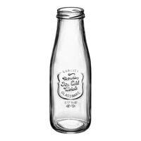 Acopa 14 oz. Embossed Glass Milk Bottle - 12/Case