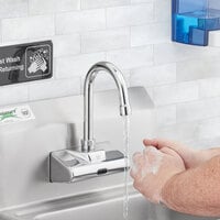 Waterloo Wall Mount Hands-Free Sensor Faucet with 4 3/8 inch Gooseneck Spout and 4 inch Centers