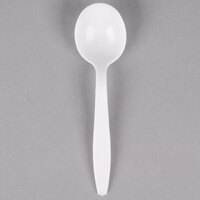 Visions White Heavy Weight Plastic Soup Spoon