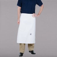 Chef Revival White Poly-Cotton Customizable 4-Way Bistro Apron - 30 inch x 28 inch
