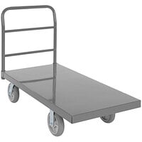 Vestil ECSPT-2448-C10D 24 inch x 48 inch Steel Smooth Deck Platform Truck with Thermoplastic Rubber Casters - 2000 lb. Capacity