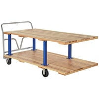 Vestil VHPT/D-3672 36 inch x 72 inch Double Deck Hardwood Platform Cart - 1600 lb. Capacity